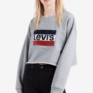 Levi's Gray Logo Cropped Sweatshirt